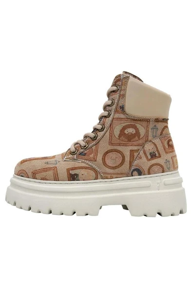 Kadın Vegan Deri Bej Bot - Frames-of-Hogwarts Tasarım - 3