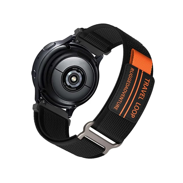 Samsung Galaxy Watch Active/Active 2 Uyumlu Siyah Naylon Kordon