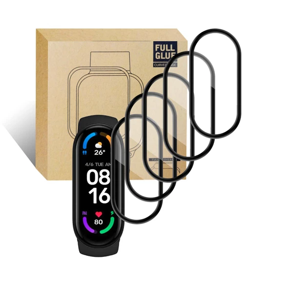 Xiaomi Mi Band 3 Ekran Koruyucu - 9H Temperli Cam - Şeffaf - 5'li Paket