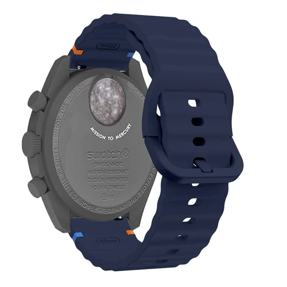 Omega x Swatch MoonSwatch Uyumlu Silikon Saat Kordonu - Mavi