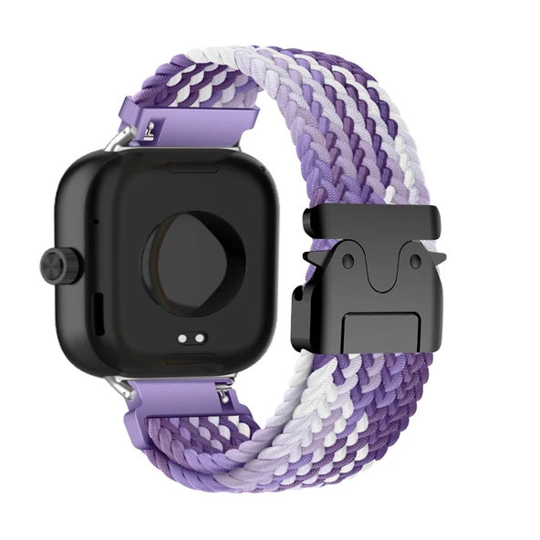 Redmi Watch 5 için Mor Beyaz Naylon Spor Kordon
