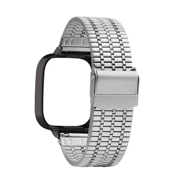 Xiaomi Redmi Watch 3 Active/Lite için Paslanmaz Çelik Örgü Kordon - Gümüş