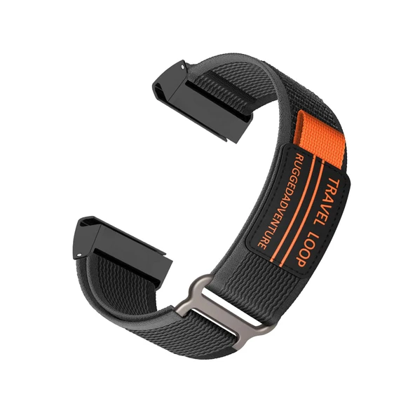 Garmin Descent Mk2S/Instinct 2S Solar Gri-Siyah Naylon Yedek Kordon