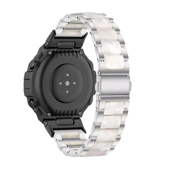 Amazfit T-Rex/T-Rex Pro Uyumlu Reçine Bileklik - Gümüş Beyaz