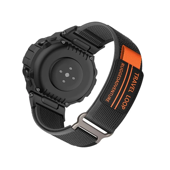 Amazfit T-Rex/T-Rex Pro Dokuma Naylon Kordon - Gri Siyah
