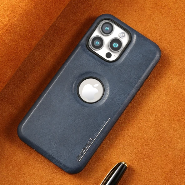 iPhone 12 için Lüks Suni Deri Kılıf - Bordo - 11