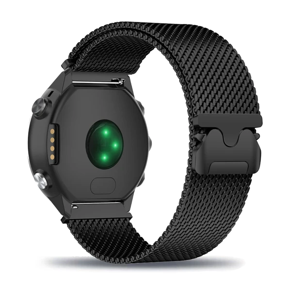 Garmin Forerunner 245/55/645/245 Music için Milanese Paslanmaz Çelik Kordon - Siyah
