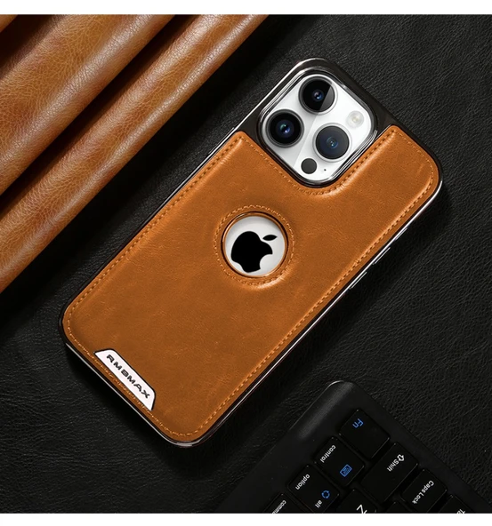 iPhone 13 Vegan Deri Kılıf - Kahverengi