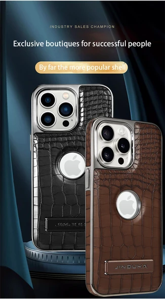 iPhone 15 Uyumlu Timsah Desenli Mavi TPU Kılıf - 6