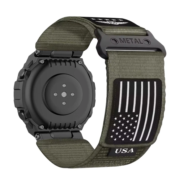 Amazfit T-Rex/Pro için Naylon Cırt Cırtlı Kordon - Açık Yeşil