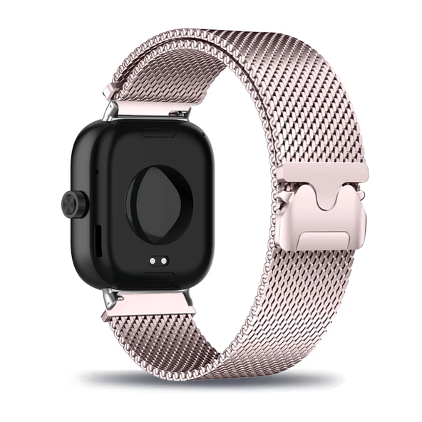 Xiaomi Redmi Watch 4 Uyumlu Milanese Metal Kordon - Pembe Mor