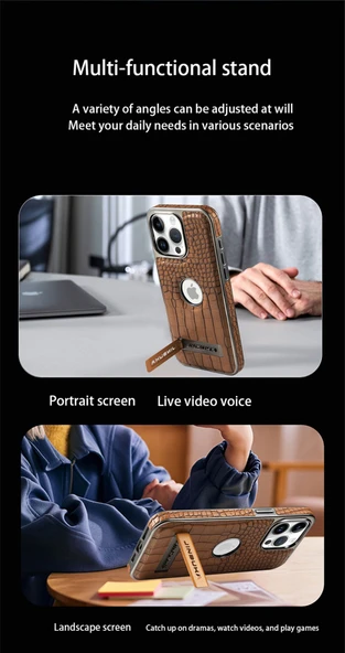 iPhone 15 Uyumlu Timsah Desenli Mavi TPU Kılıf - 11