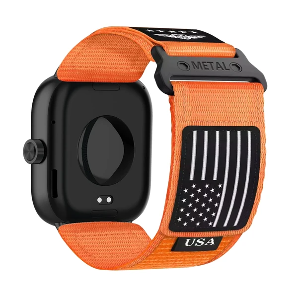 Redmi Watch 5 Uyumlu Turuncu Naylon Cırt Cırtlı Kordon
