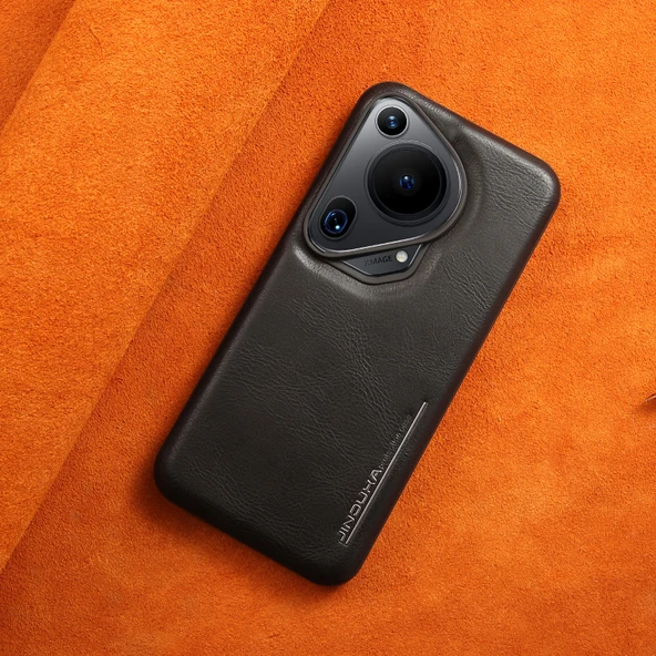 Huawei Pura 70 Pro Uyumlu Premium Suni Deri Kılıf - Bordo