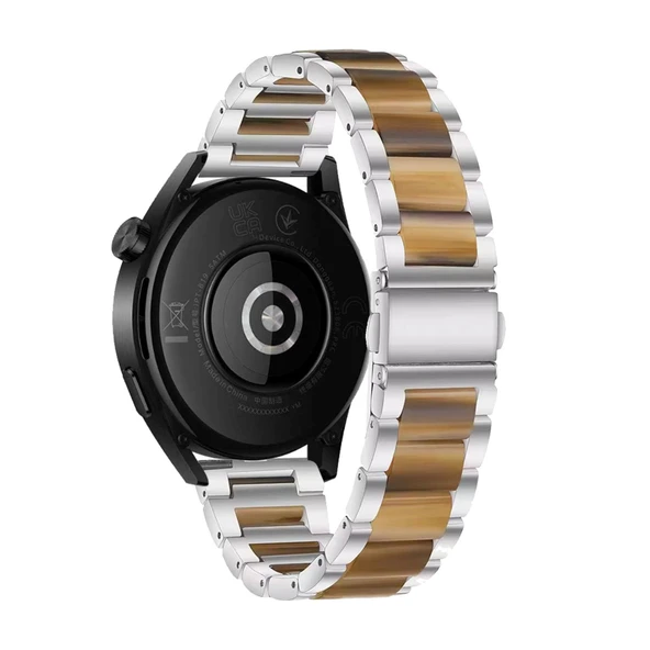 Huawei Watch GT 3 Pro 43mm için Reçine Bileklik - Gümüş Amber