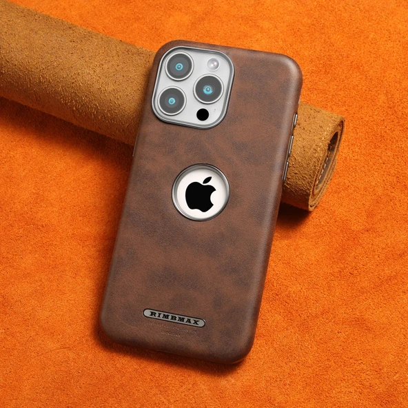 iPhone 12 Pro Max Uyumlu MagSafe Deri Kılıf - Kahve