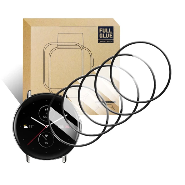 Amazfit Zepp E Circle Ekran Koruyucu - 9H HD Temperli Cam - 5 Adet