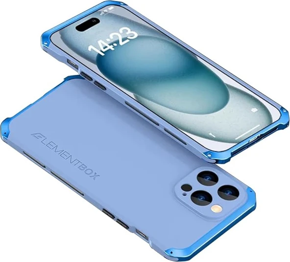 iPhone 15 6.1 inç Uyumlu Kırmızı Altın Çerçeveli Telefon Kılıfı - 9