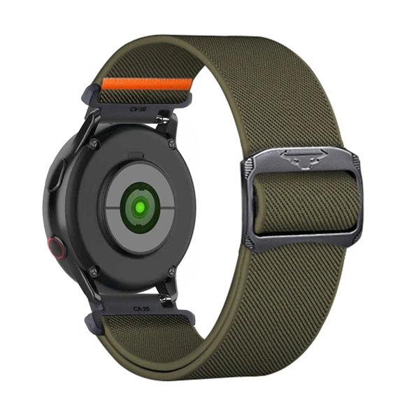 Samsung Galaxy Watch Active/Active 2 Uyumlu Elastik Naylon Kordon - Yeşil