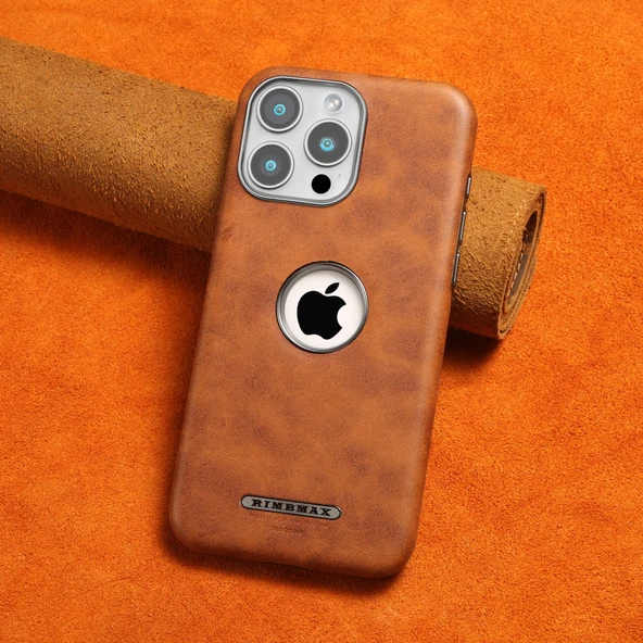 iPhone 12 Pro Magsafe Uyumlu Deri Kılıf - Kahverengi