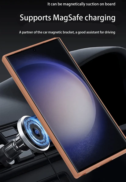 Samsung Galaxy S25 Ultra Uyumlu Siyah Manyetik Deri Kılıf - Resim 8