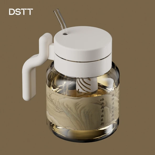 Pipetli Hediye Su Bardağı - 500ML - Mandalina Kabuğu Beyaz Çay, Limonlu Dikenli İncir Çayı, Ginseng Babao Çayı