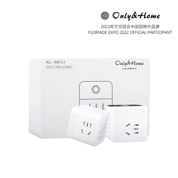 Küp Priz - 15 Çıkışlı, 3 USB Portlu, 2500W - 60x60x55mm - 8