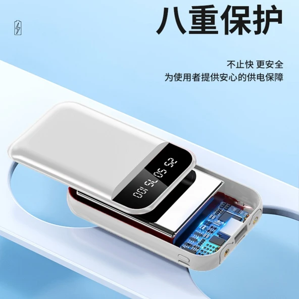 5000mAh Polimer Pilli Powerbank - Çift Girişli - LED Ekranlı - 4