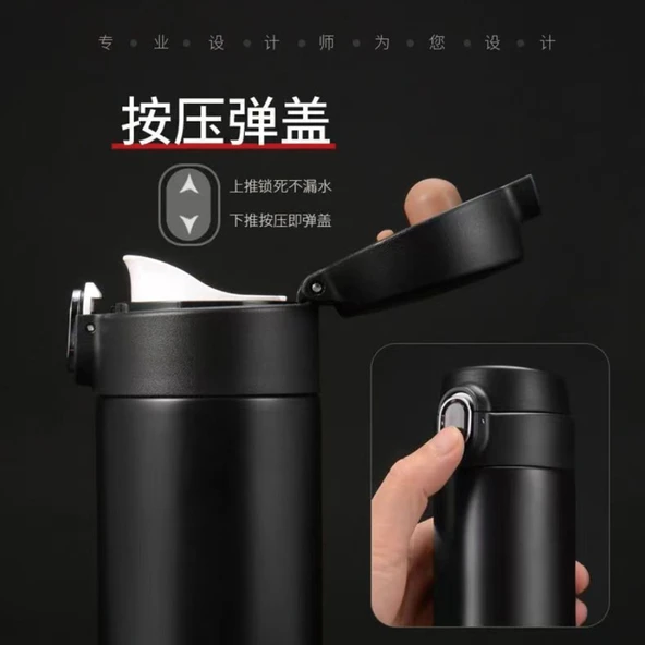 Konik Bezelye Termos - 300ML - Paslanmaz Çelik Yalıtımlı Su Şişesi - 5