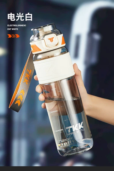 600ML Tritan Spor Su Şişesi - Elektrik Beyazı