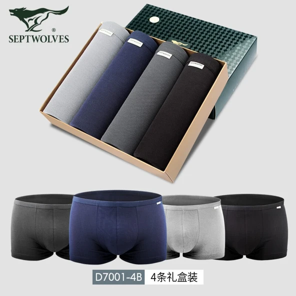 Erkek Viskoz Spandeks Boxer - 4'lü Paket - Karışık Renkler - L Beden