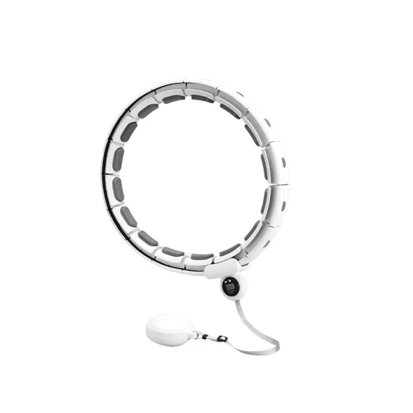 Sayaçlı ve Ağırlıklı Toplu Sökülebilir Hula Hoop - Beyaz ABS+PVC/Naylon İp