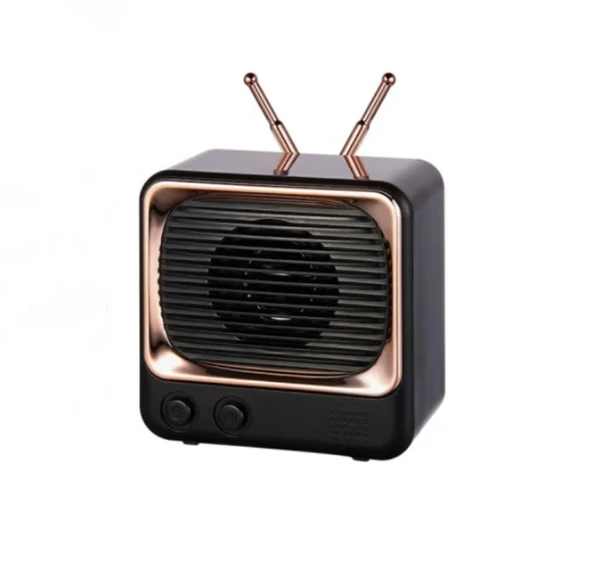 Retro TV Bluetooth Hoparlör - Siyah - DW02