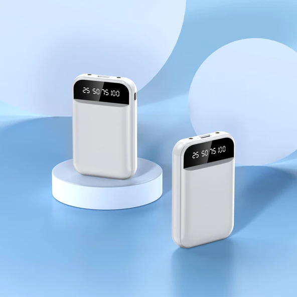 5000mAh Polimer Pilli Powerbank - Çift Girişli - LED Ekranlı - 5