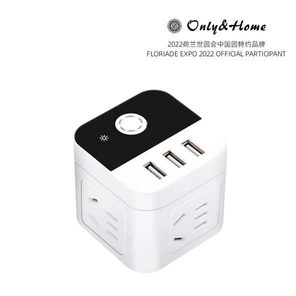 Küp Priz - 15 Çıkışlı, 3 USB Portlu, 2500W - 60x60x55mm - 5