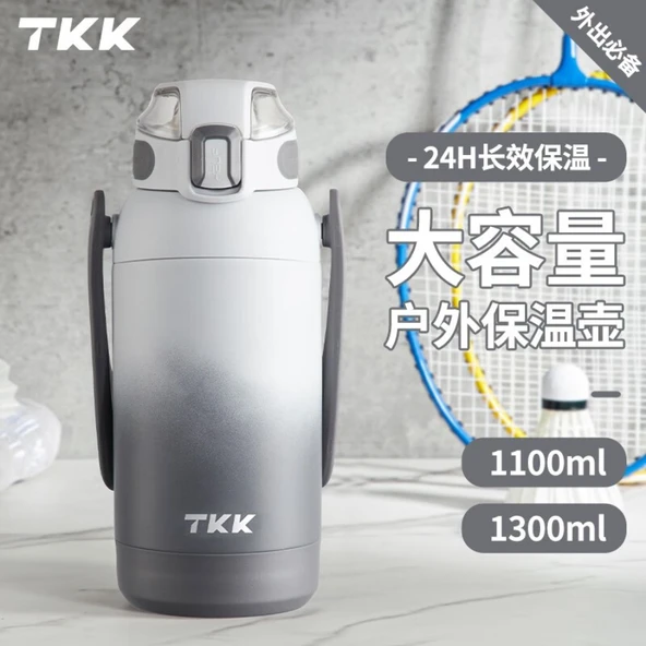 1100ML Paslanmaz Çelik Termos - Kar Beyazı