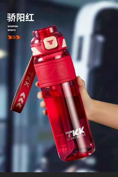 600ML Tritan Spor Su Şişesi - Ateş Kırmızısı