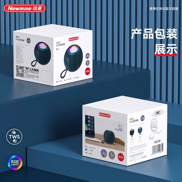 Masaüstü Bluetooth Hoparlör - Siyah - RGB Işıklı - 6