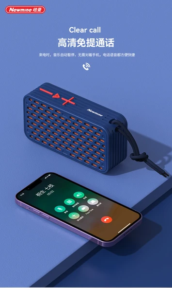Masaüstü Stereo Bluetooth Hoparlör - Mavi - 10