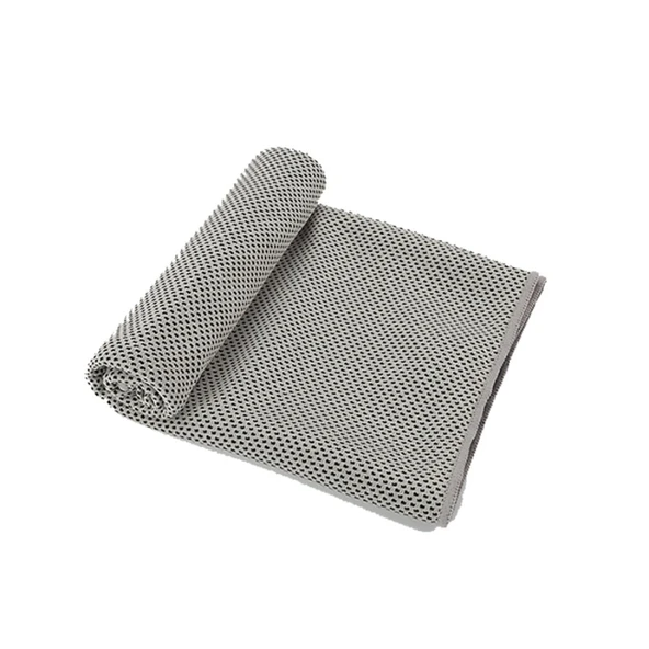 Çift Renkli Serinletici Spor Havlusu - 30x100cm - Emaye Gri