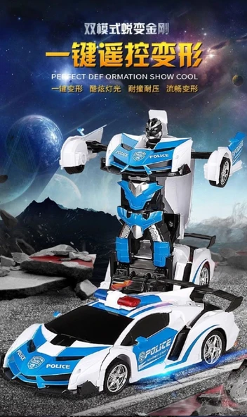 Uzaktan Kumandalı Dönüşen Araba Robot - Kırmızı Lamborghini, Şarj Edilebilir - 8