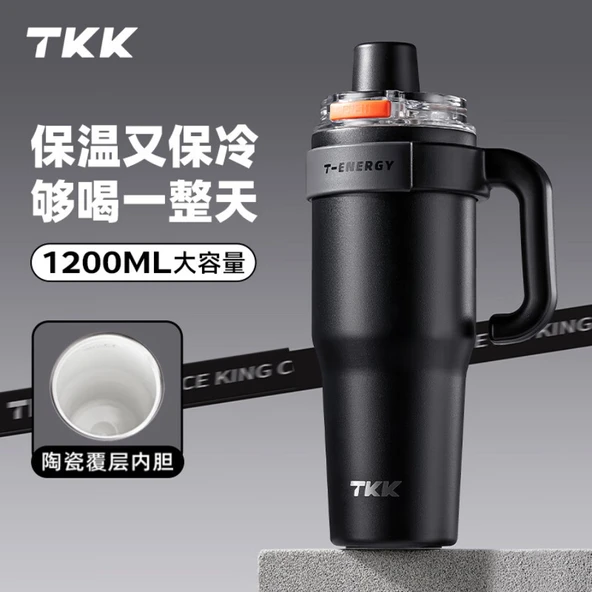 1200ML Termos Bardak - Gece Yarısı Siyahı