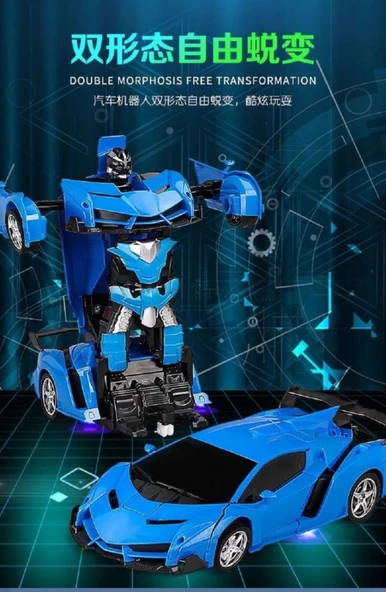 Uzaktan Kumandalı Dönüşen Araba Robot - Kırmızı Lamborghini, Şarj Edilebilir - 5