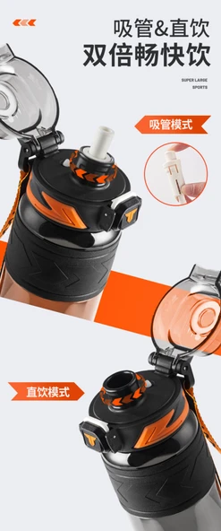600ML Tritan Spor Su Şişesi - Volkanik Siyah - 8