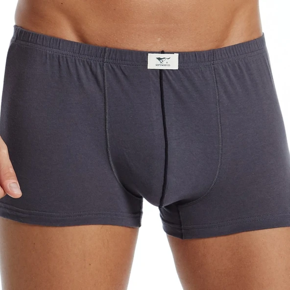 Erkek Pamuklu Boxer Külot 2'li - Karışık Kahve+Mavi+Gri - XL