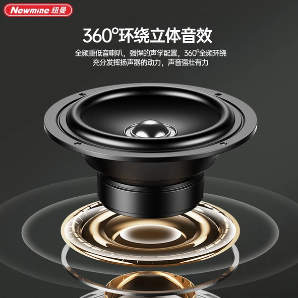 Mini Masaüstü Bluetooth Hoparlör - Siyah - 6