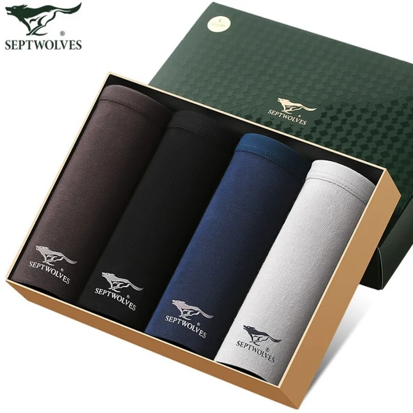 Erkek Pamuklu Antibakteriyel Boxer - 4'lü Karışık Renk - XL