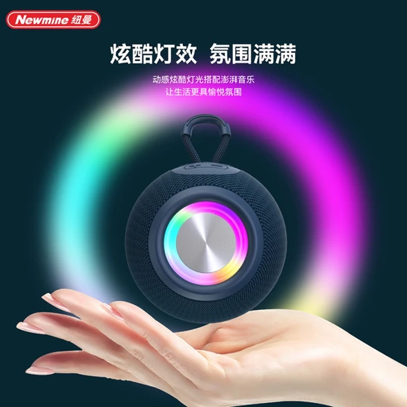 Masaüstü Bluetooth Hoparlör - Siyah - RGB Işıklı - 4