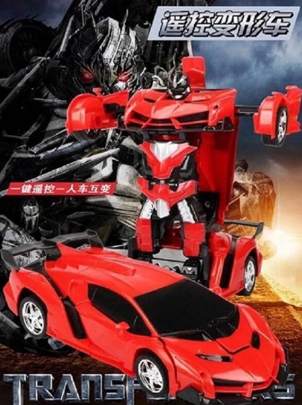 Uzaktan Kumandalı Dönüşen Araba Robot - Kırmızı Lamborghini, Şarj Edilebilir - 9