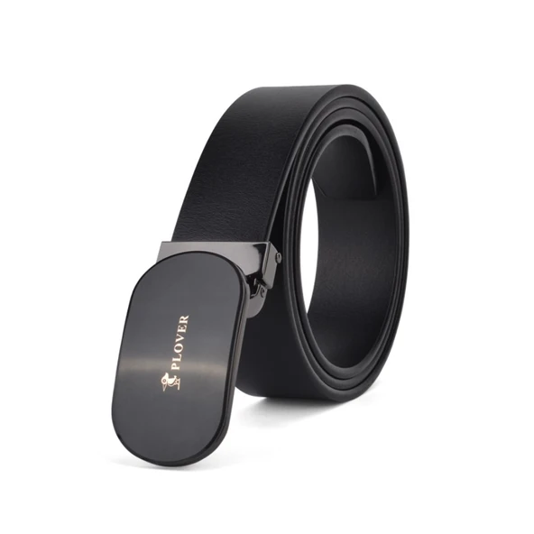 Tokalı Unisex Siyah Deri Kemer - 115-120cm